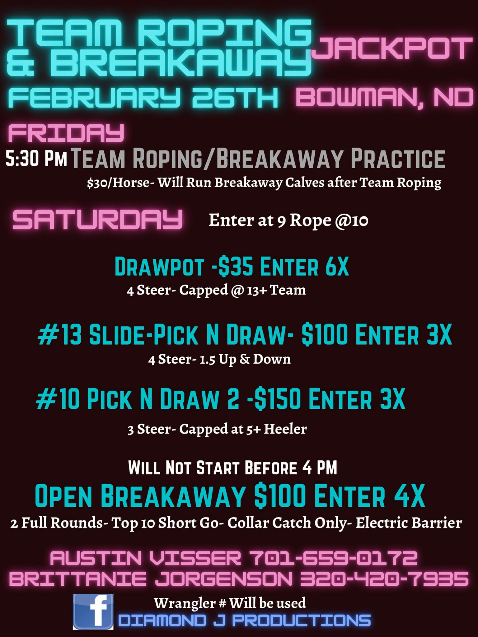 Team Roping & Breakaway Jackpot Bowman North Dakota