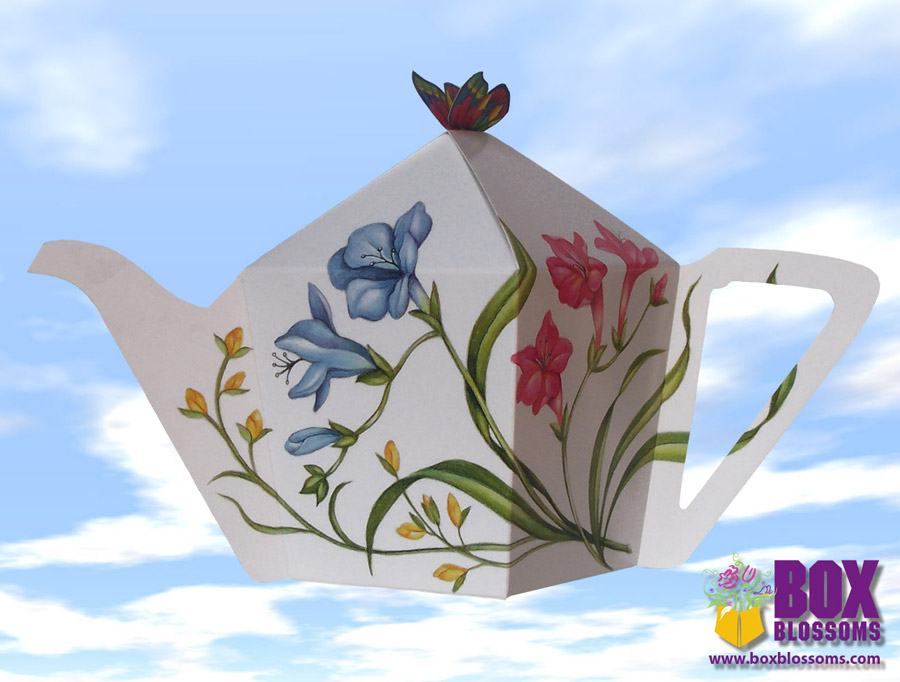 Tea Pot Gift Box Box Blossoms