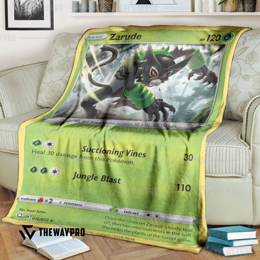 BEST Zarude Shining Fates Custom Pokemon Blanket Boxbox Branding