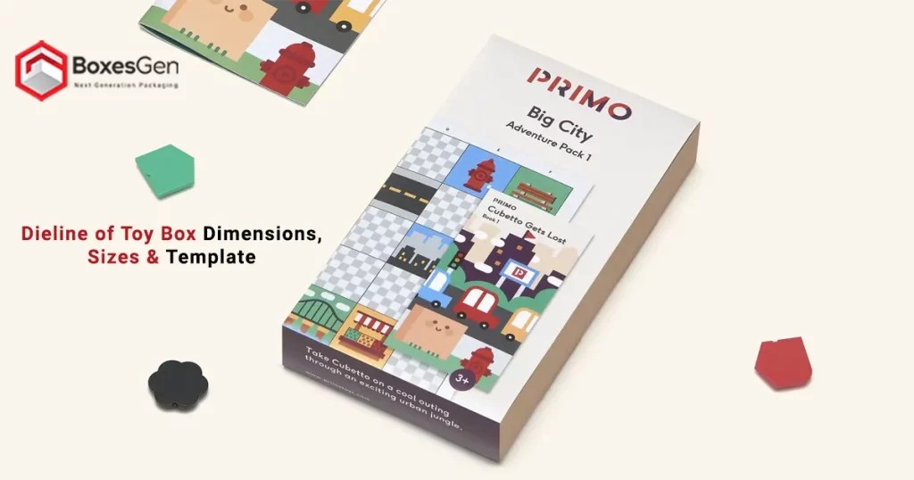 Dieline of Toy Box Dimensions, Sizes & Template BoxesGen