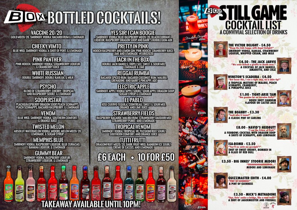 DRINKS MENU Box Glasgow