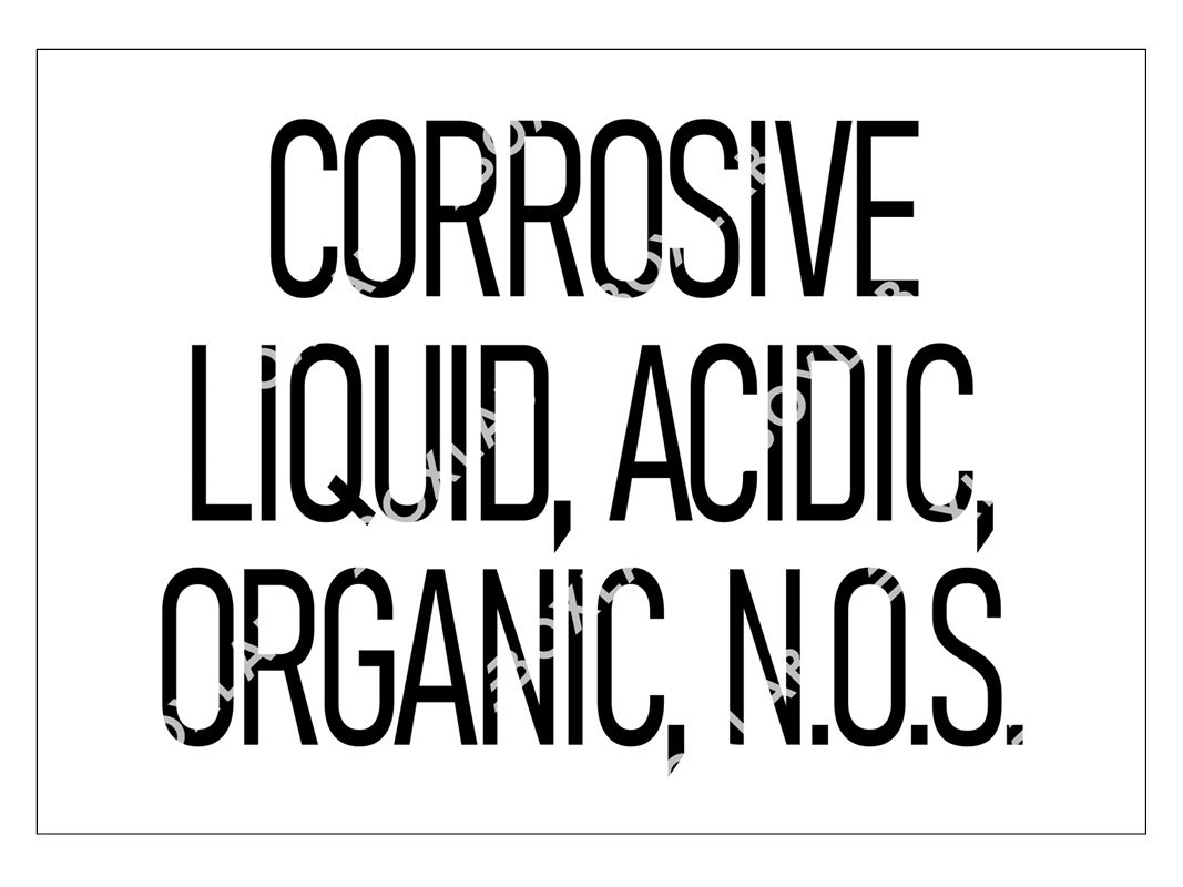 Corrosive Liquid, Acidic, Organic, N.O.S. UN 3265