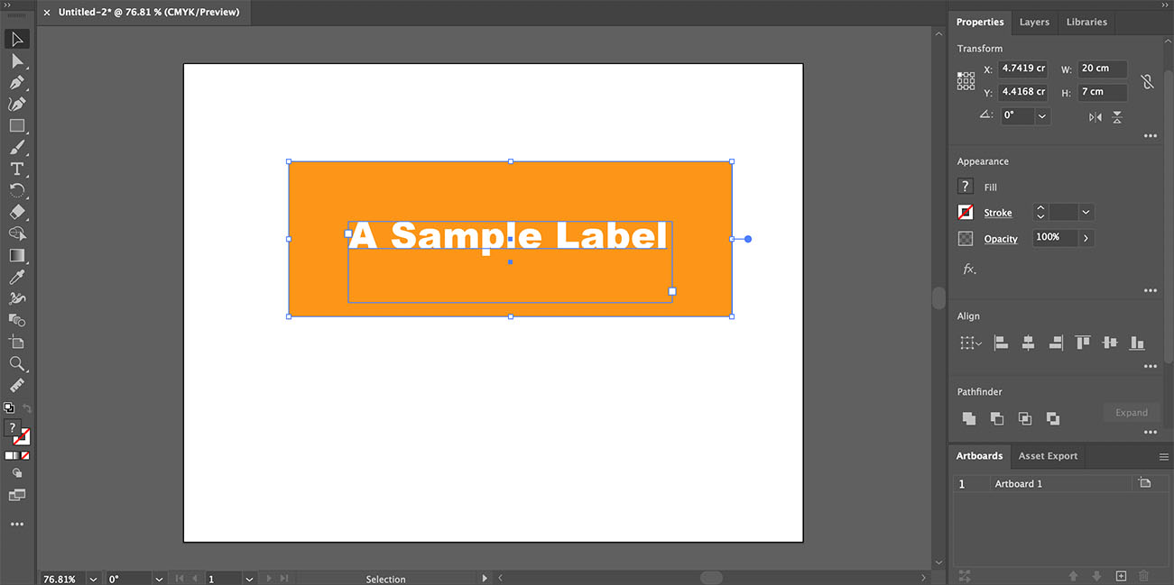 Making Conical Label From Selection in Adobe Illustrator