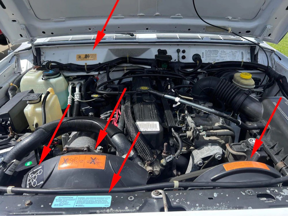 Jeep Cherokee 4.0L Engine Bay Label Set (1991-1995) – Boxy Jeep