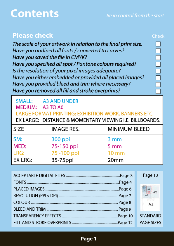 Artwork requirements