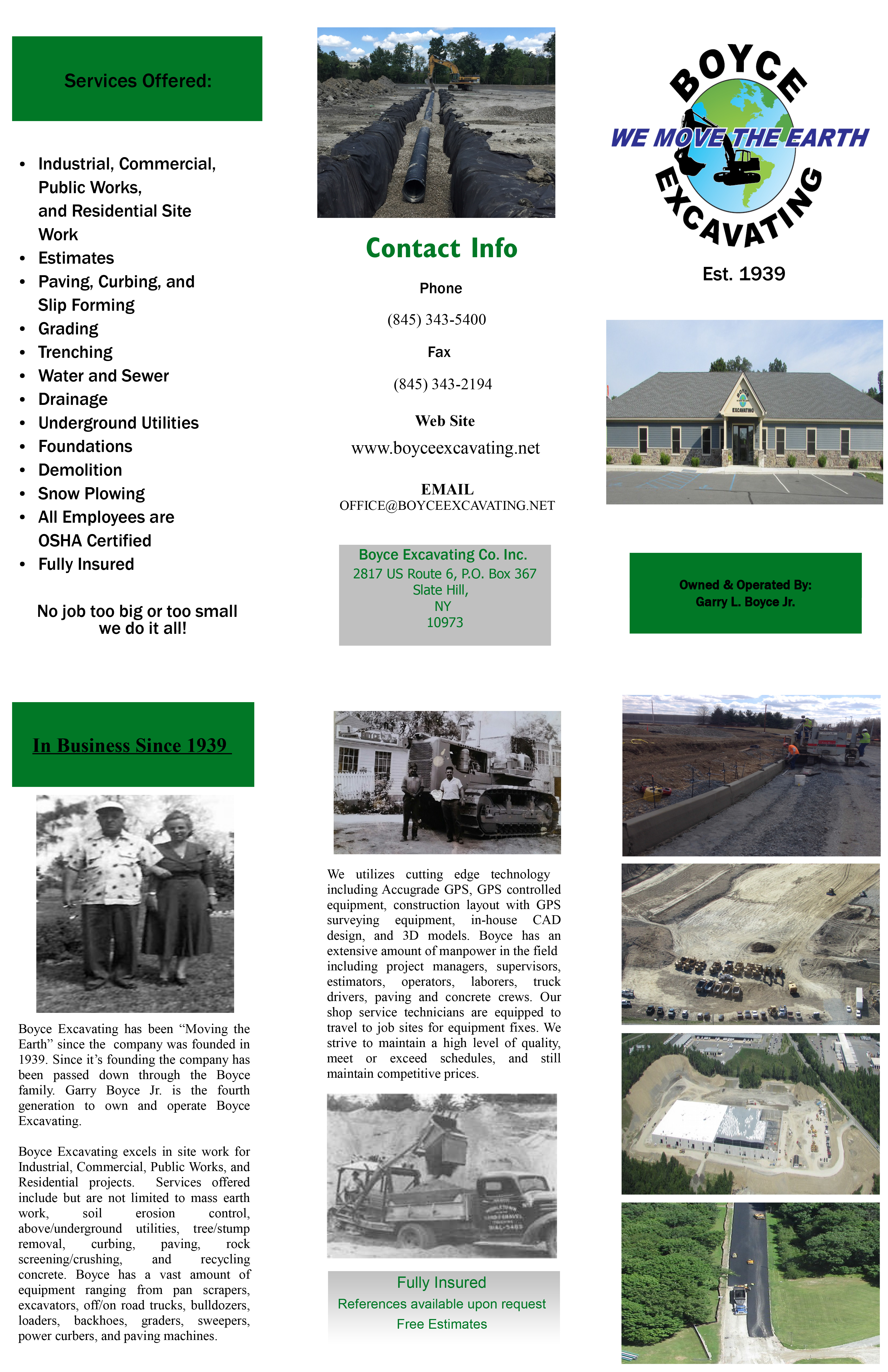 Brochure Boyce Excavating