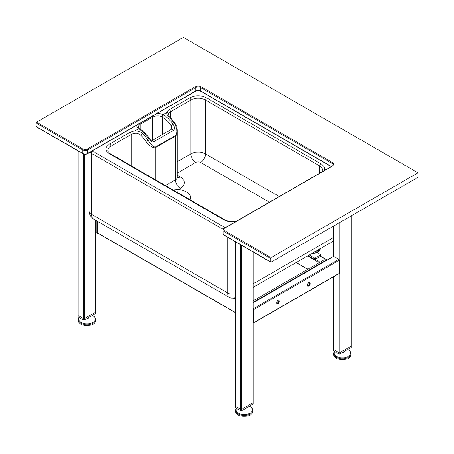 Cantilever Adjustable Workbench & Belfast Sink Support Stand