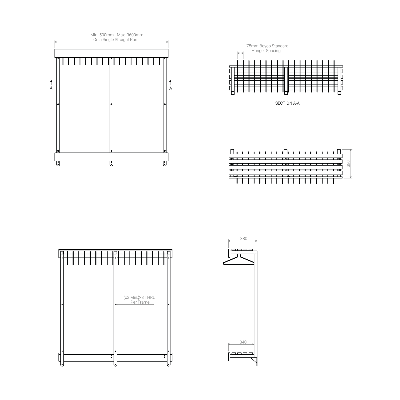 Cantilever Coat Hanger Unit