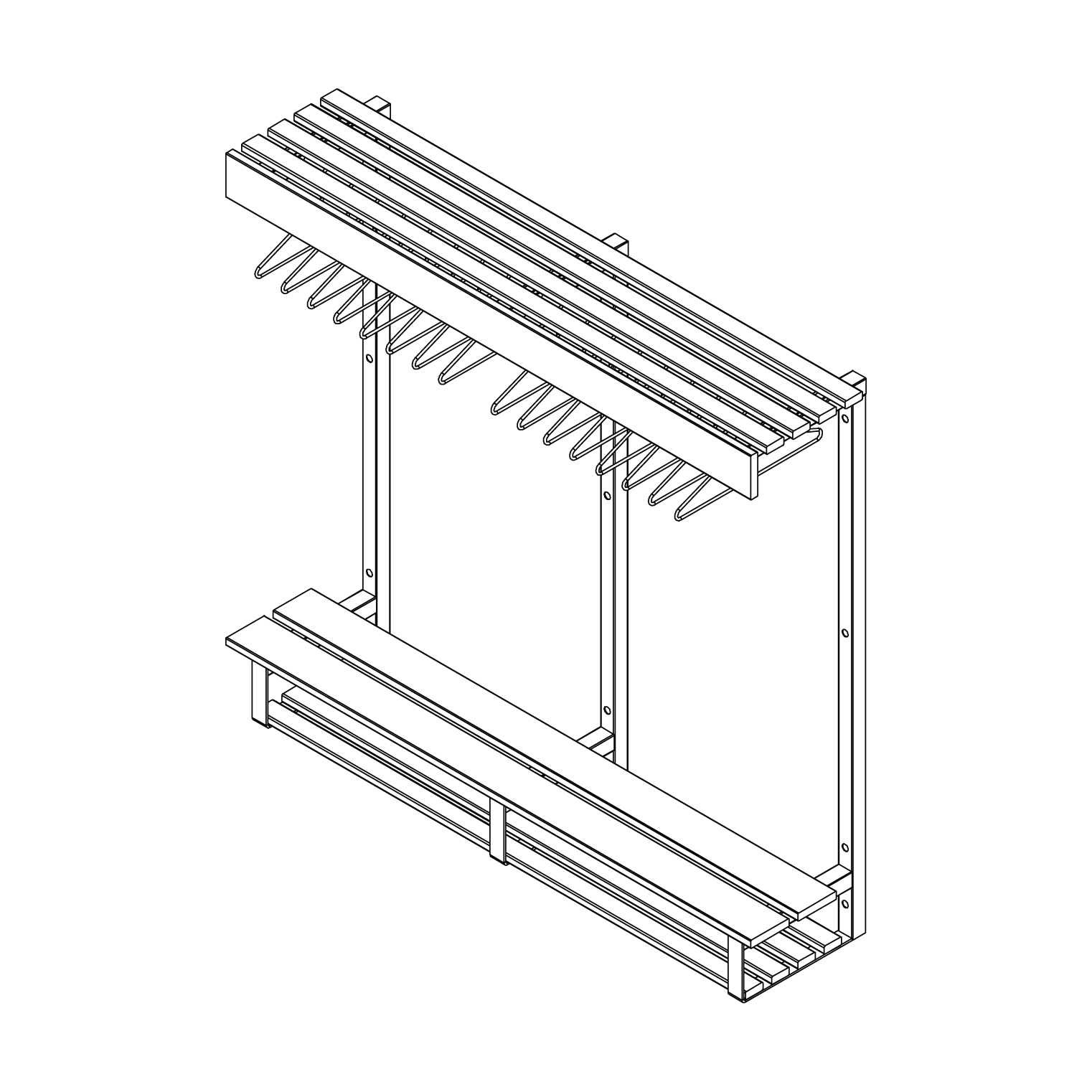 Cantilever Coat Hanger Unit with Bench & Shoe Shelf