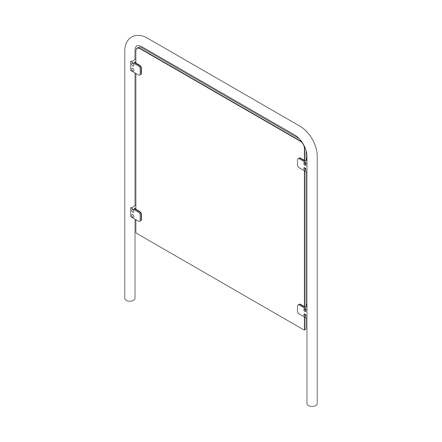 Door guard with glass infill panel