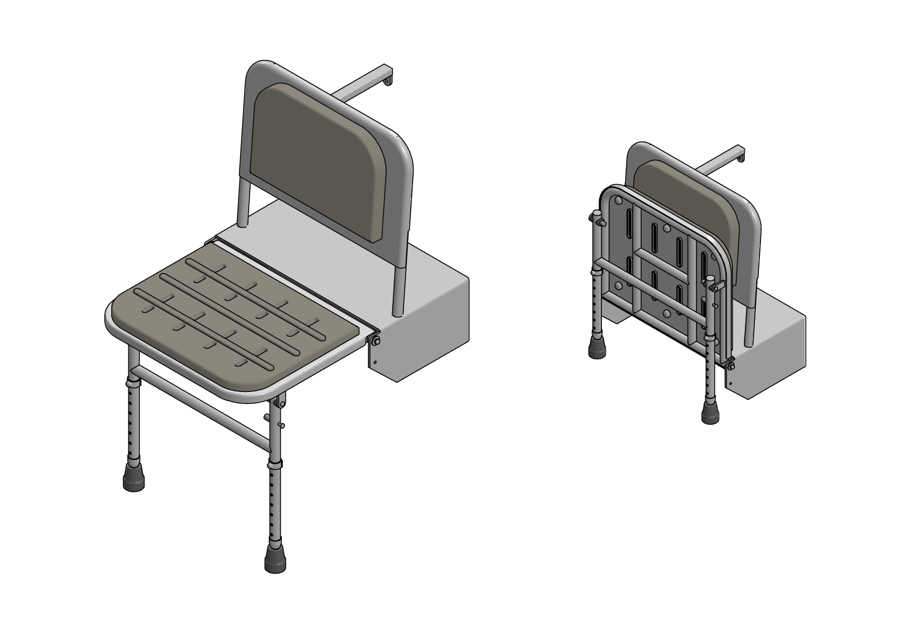 650 x 350mm tipup shower seat
