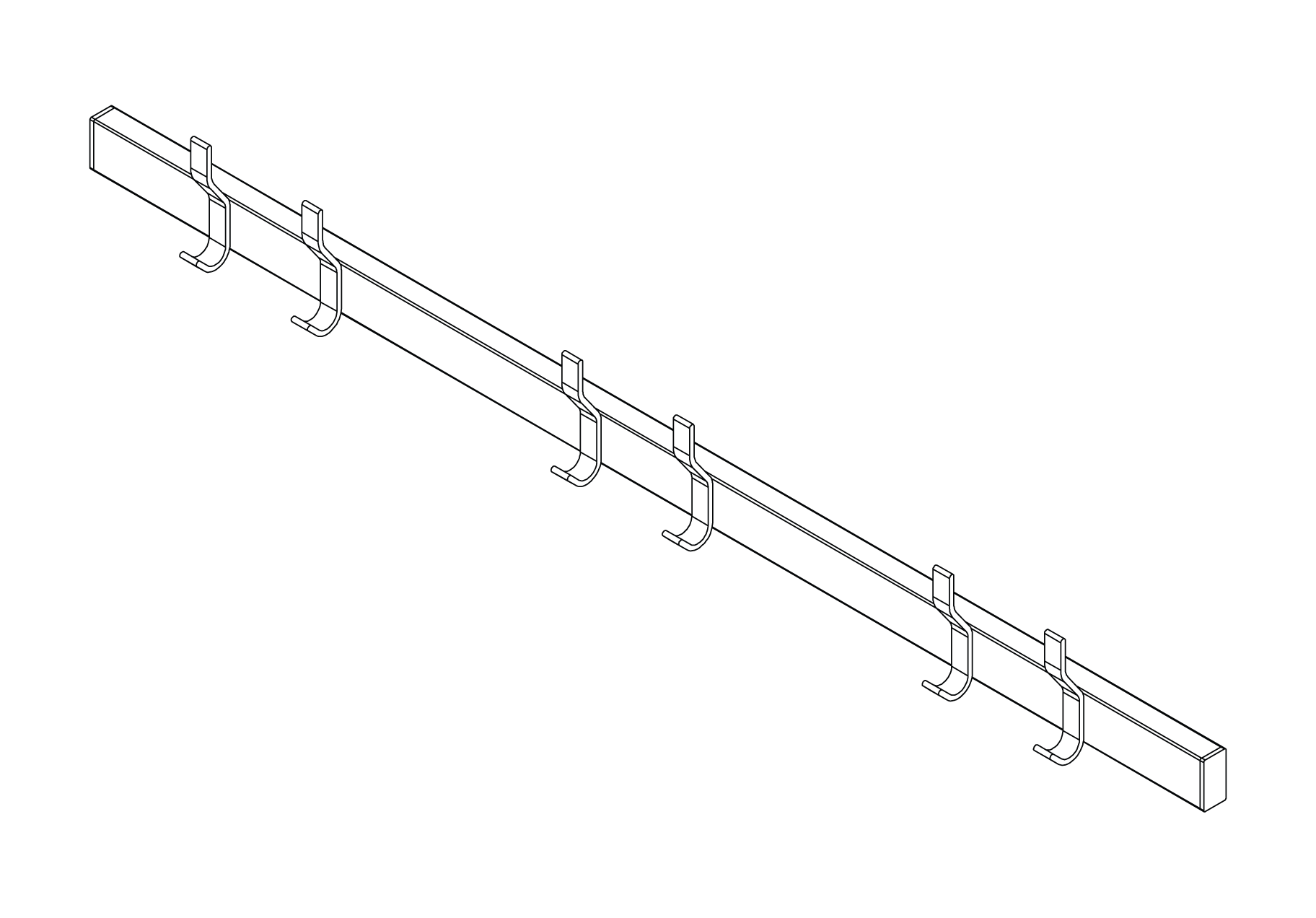 Welded Heavy Duty Peg Rail with Inline Pegs