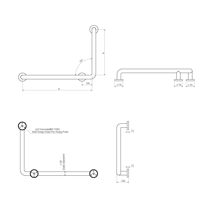 Right hand WC grab rail