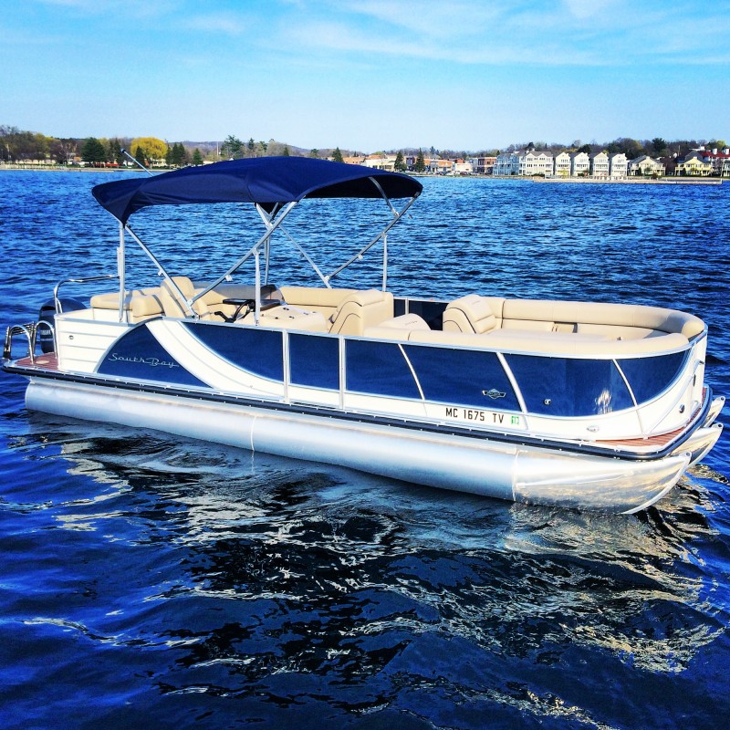 Tritoon Boat Rentals On Lake Charlevoix downtown Boyne City