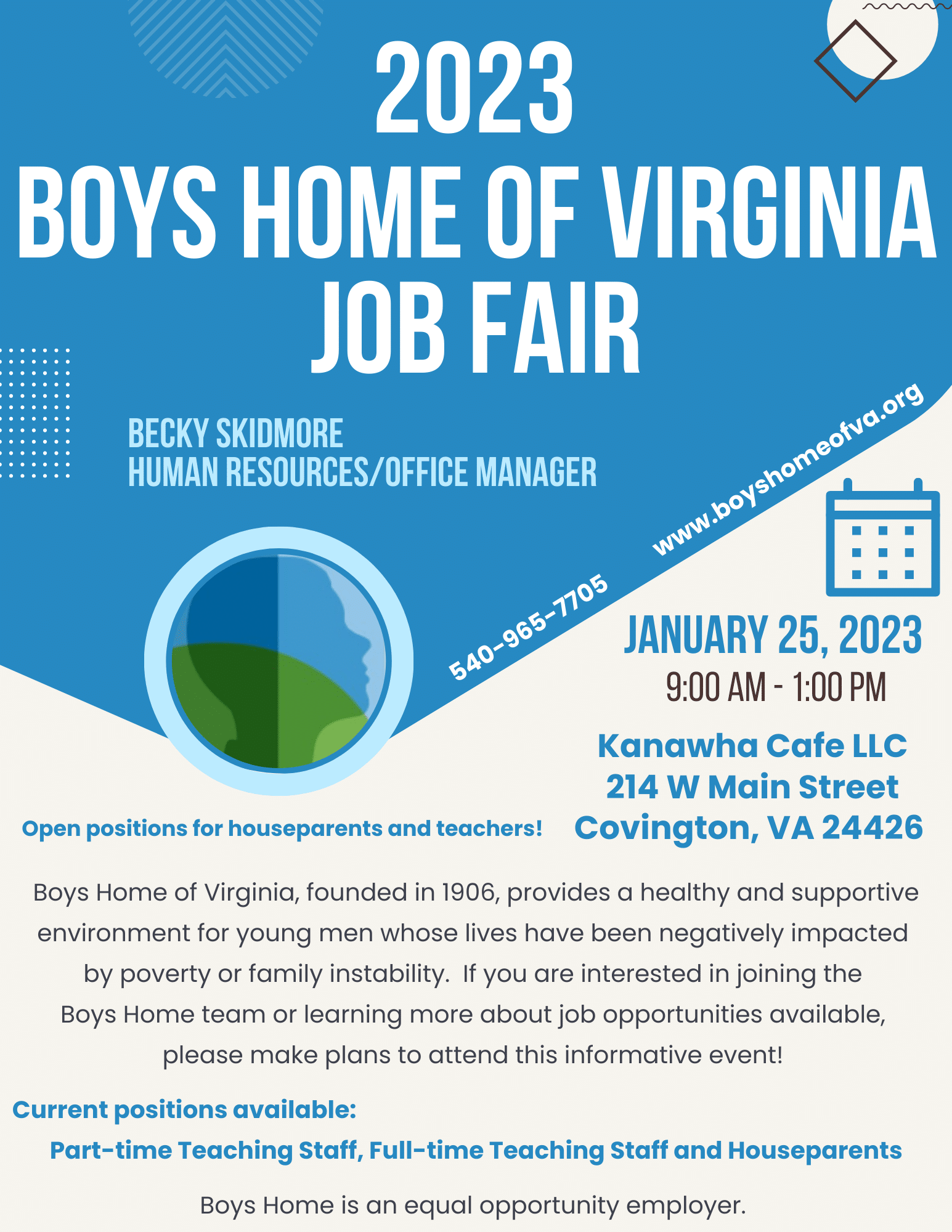 Boys Home to Host Job Fair at Kanawha Café on January 25