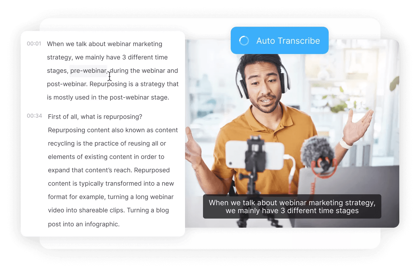 Convert video to text for free Vizard.ai