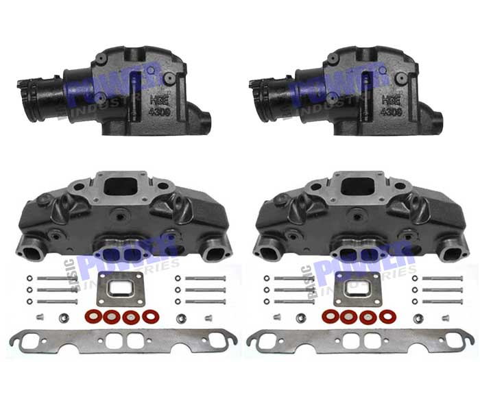 Manifold Exhaust Kit For Mercruiser Short Dry Joint Small Block V8, 7 Degree [Bpisbdj7] - $879.95 : Ebasicpower.com, Marine Engine Parts | Fishing Tackle | Basic Power Industries