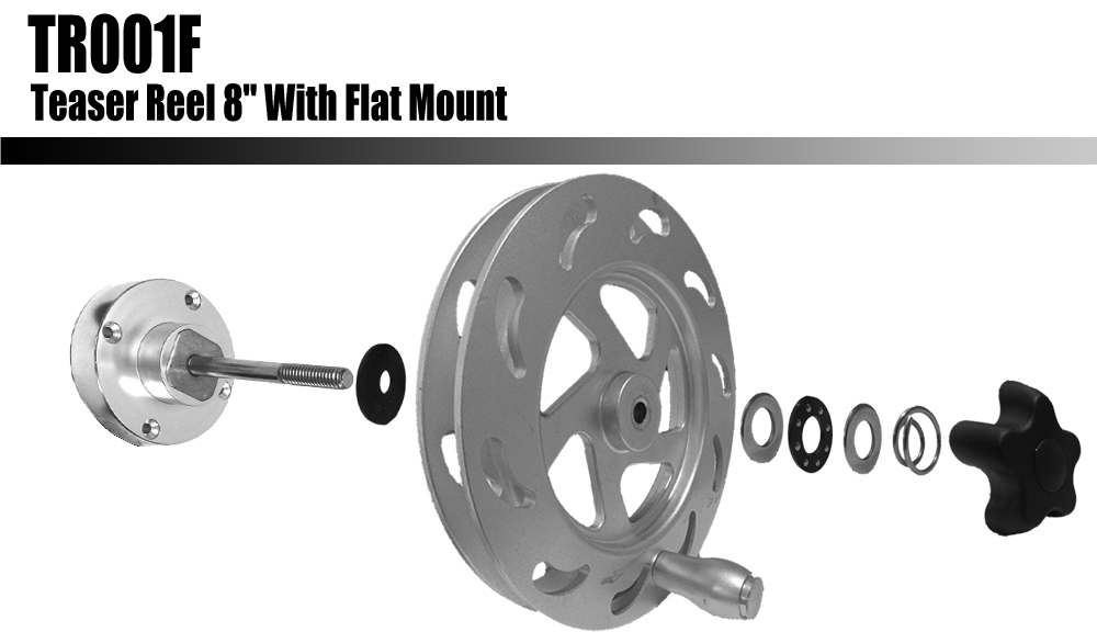 Teaser Reel 8" With Flat Mount Aluminum, Single, Big Game eBay