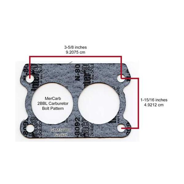Carburetor Gasket, Mercruiser 2bbl Mercarb [GLM32180] 3.95