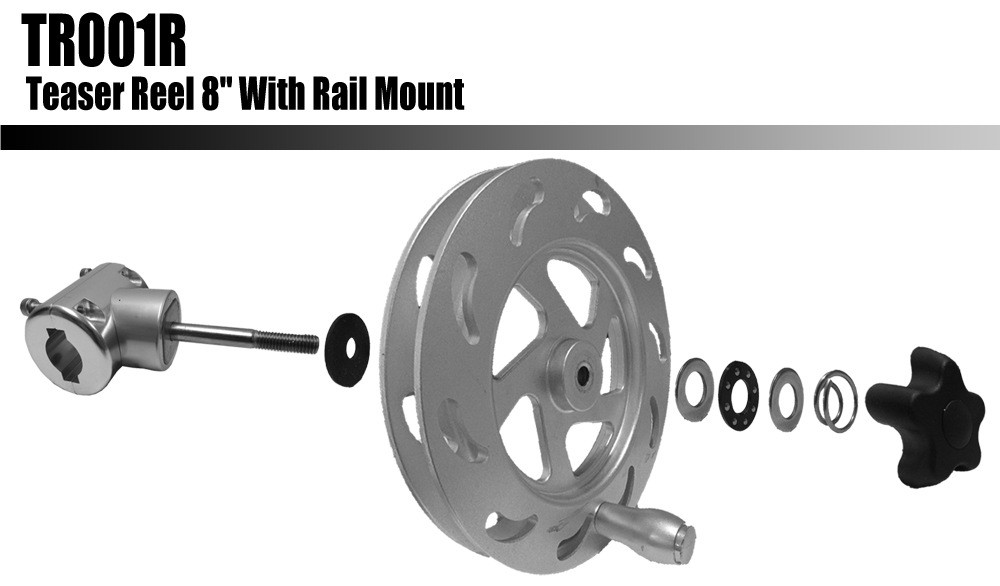 Teaser Reel 8" With Rail Mount Aluminum, Single, Big Game eBay