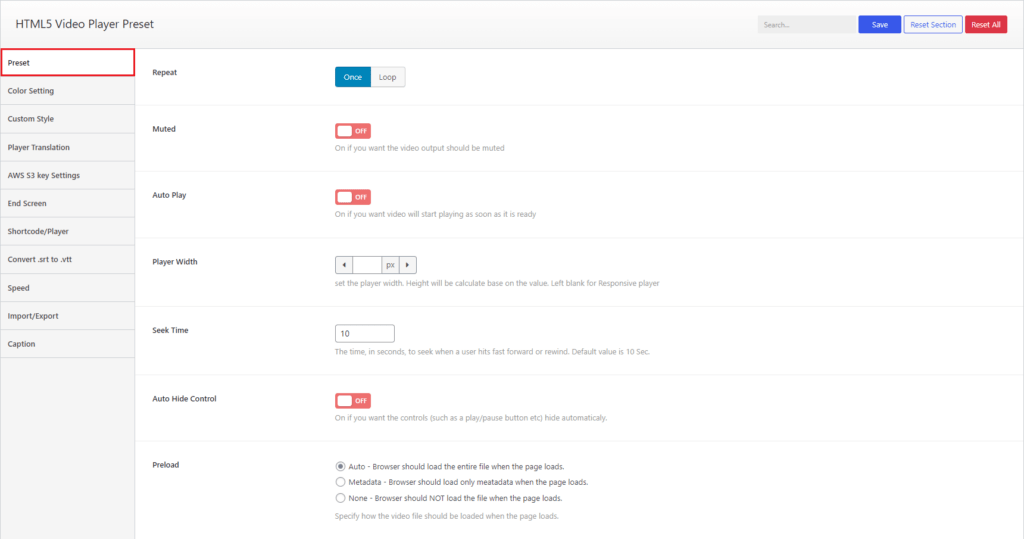 Preset, Color, Custom Style and Player Translation bPlugins