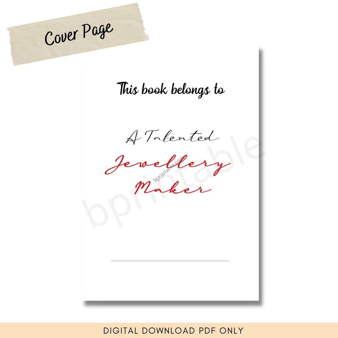 Printable Jewellery Making Journal, Handmade Business Owner Notebook