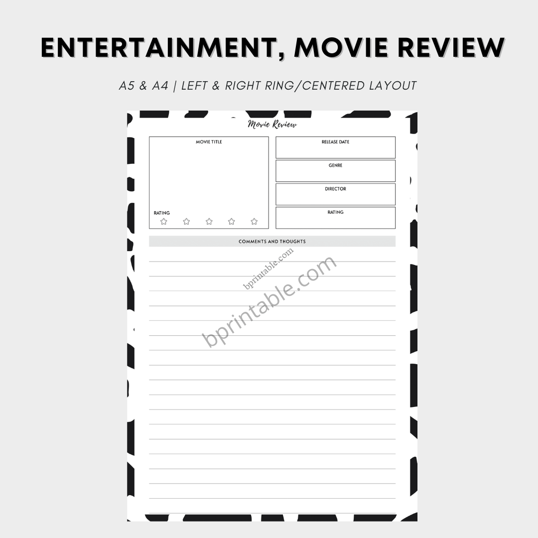 Movie Review Entertainment Planner
