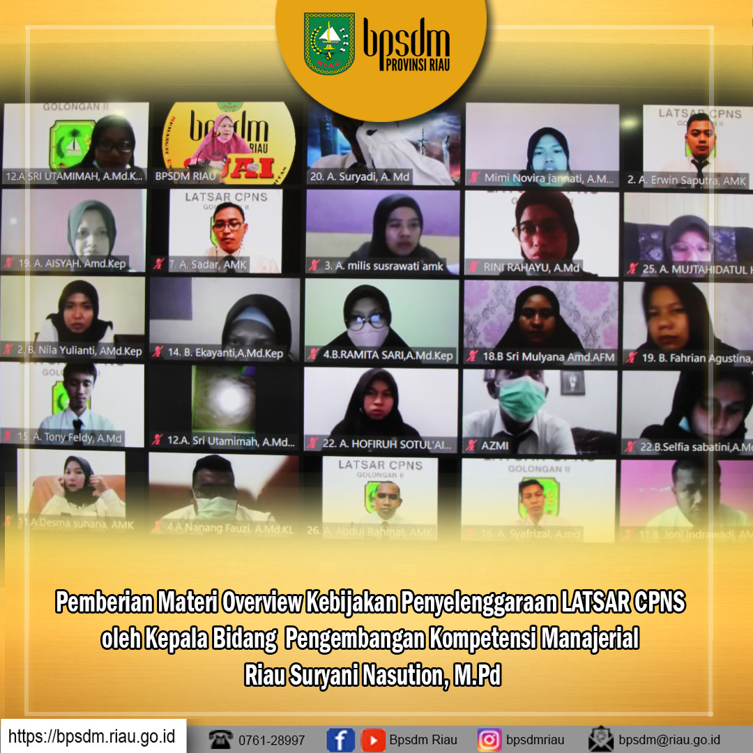 PEMBERIAN MATERI OVERVIEW KEBIJAKAN PENYELENGGARAAN LATSAR CPNS OLEH