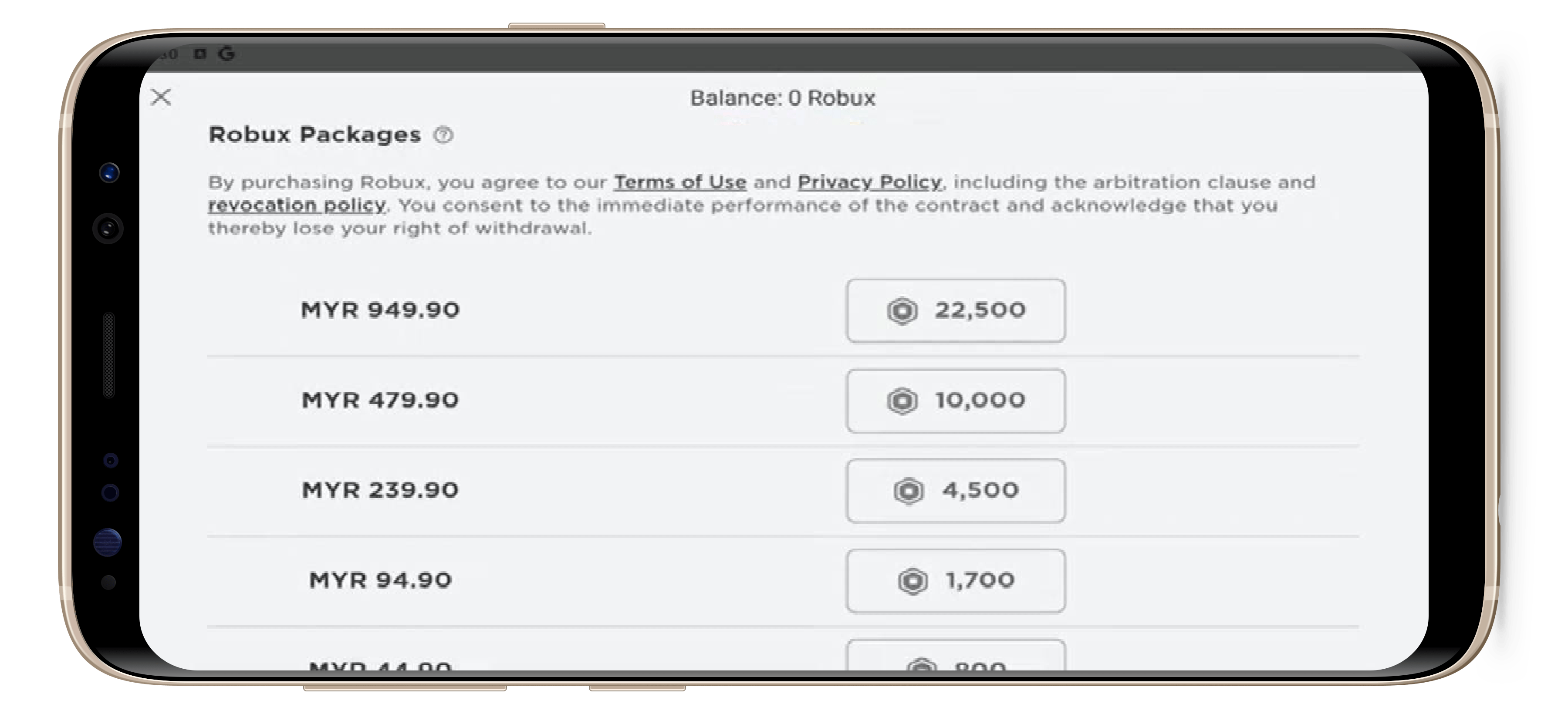 How to buy Robux for Roblox using the Google Play Code purchased in