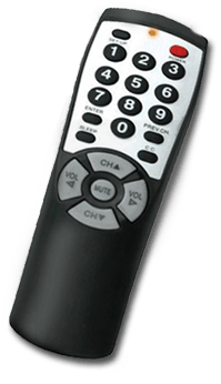 BR100 low cost TV remote for Hotels and Assisted Living