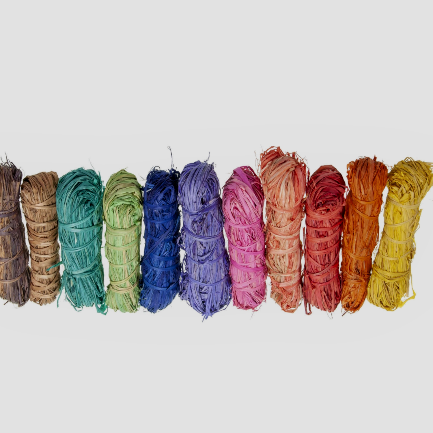 Assorted Coloured Raffia 50g Braaks