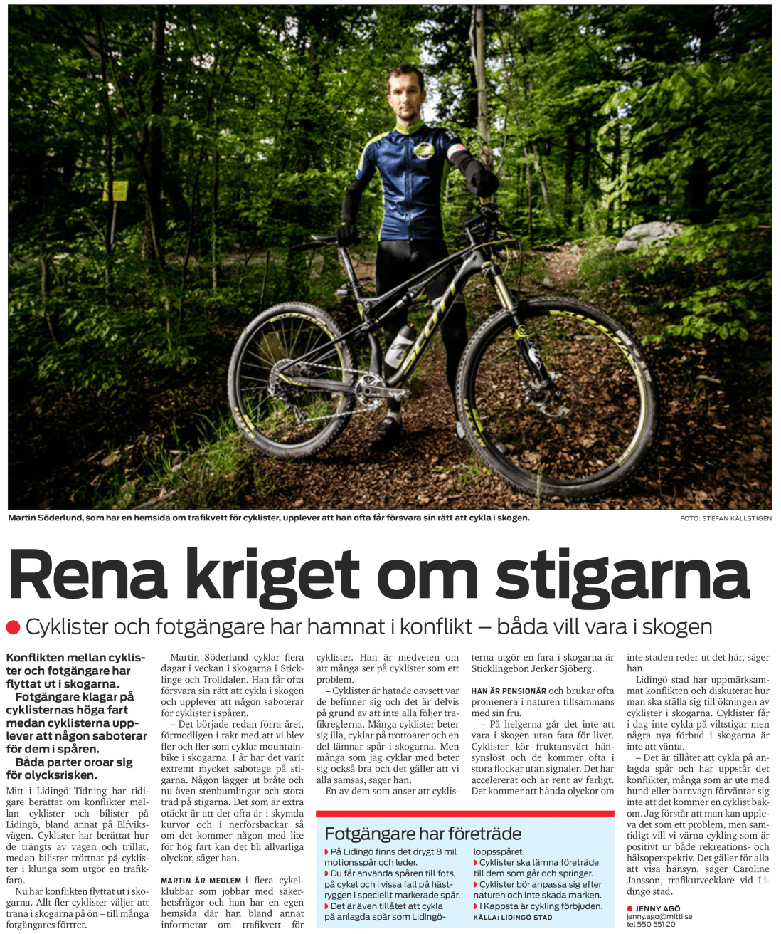 Jag är i tidningen Bra cykling