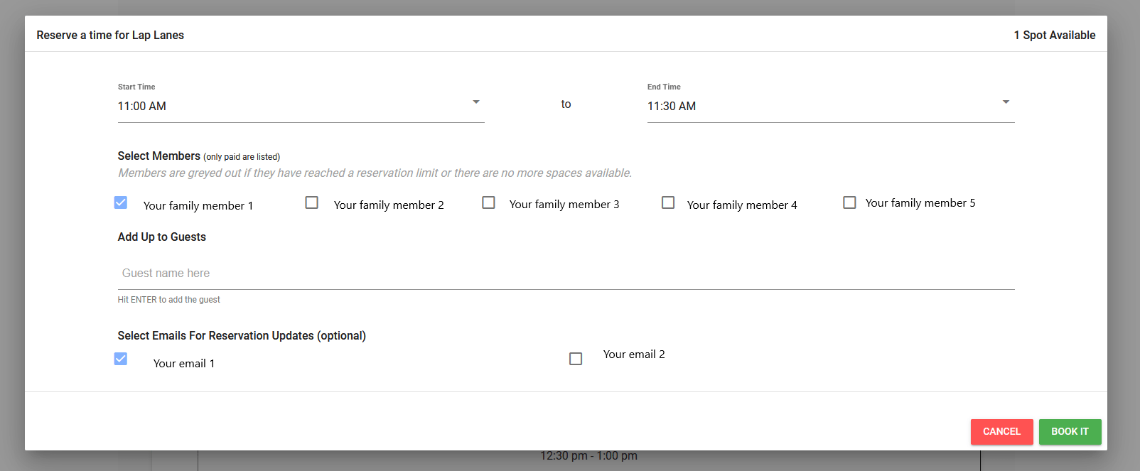 Lap Lane Reservations Braddock Heights Community Association
