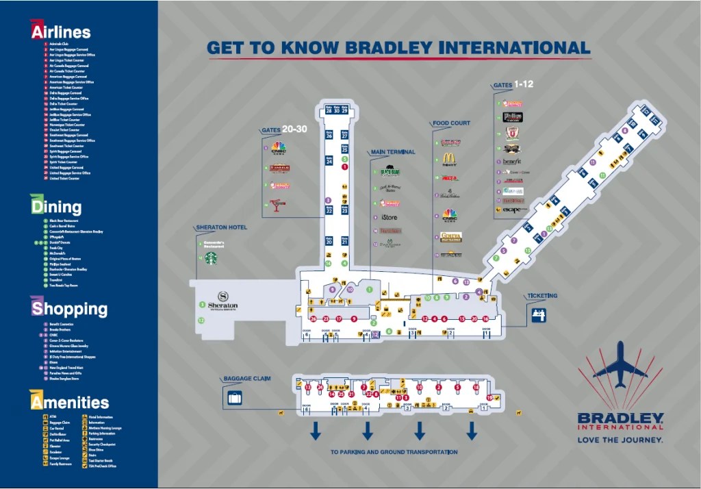 Terminal Map Bradley International Airport