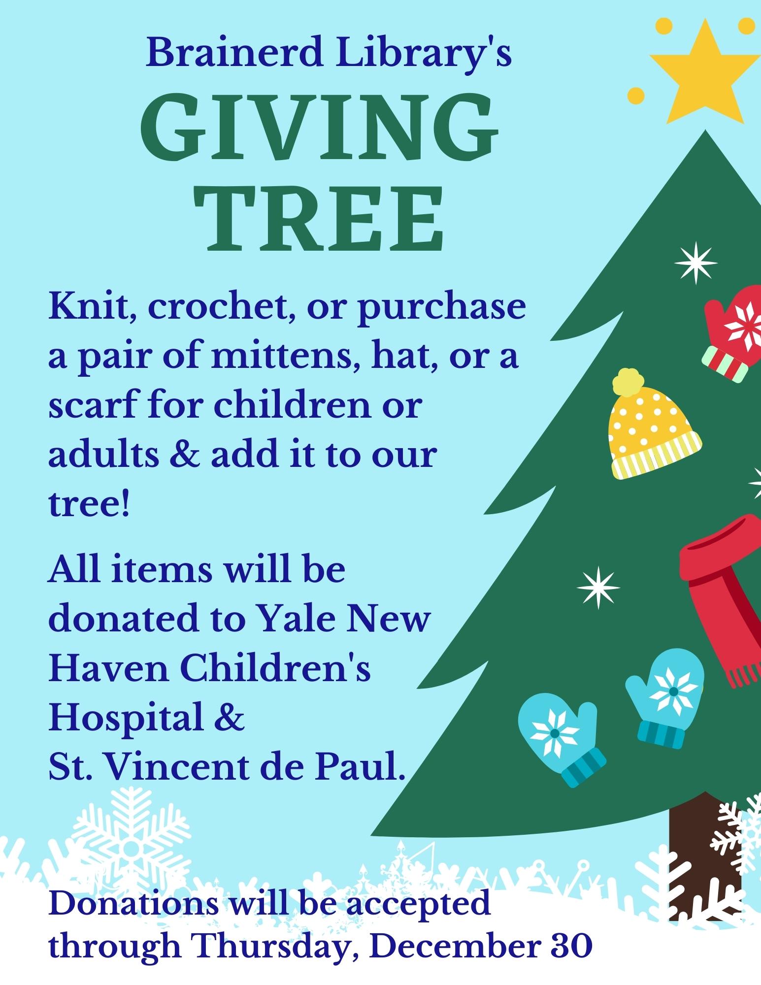 Giving Tree Flyer Brainerd Memorial Library