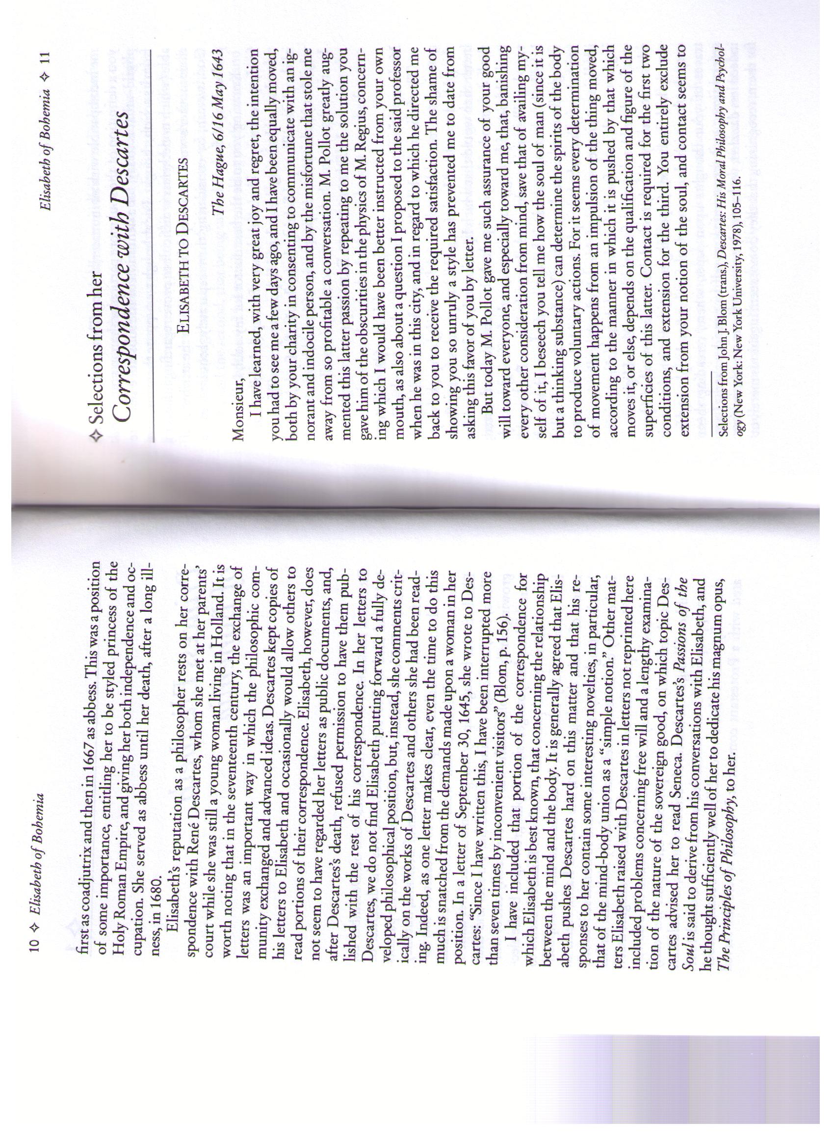 Princess Elisabeth of Bohemia & Rene Descartes Correspondences