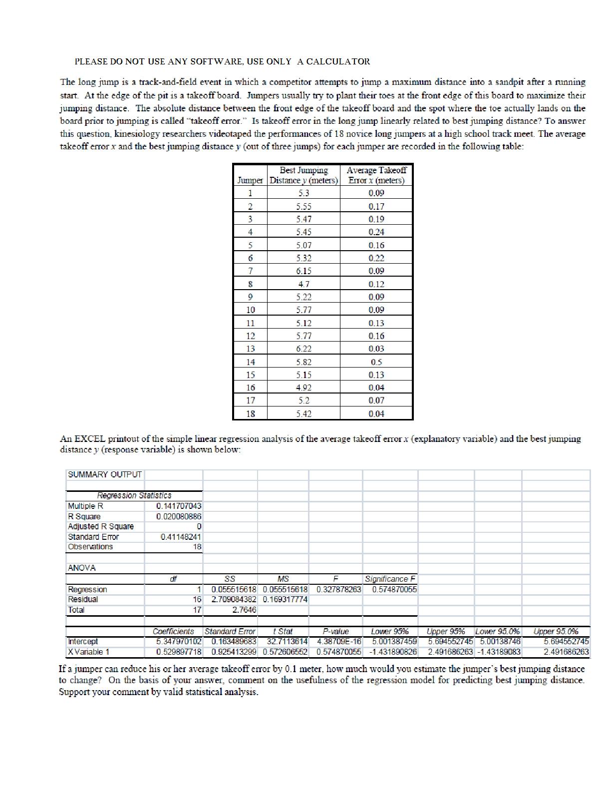 Statistics Track and Field