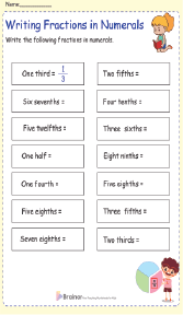 20+ Fraction Words Worksheet | Free Printable