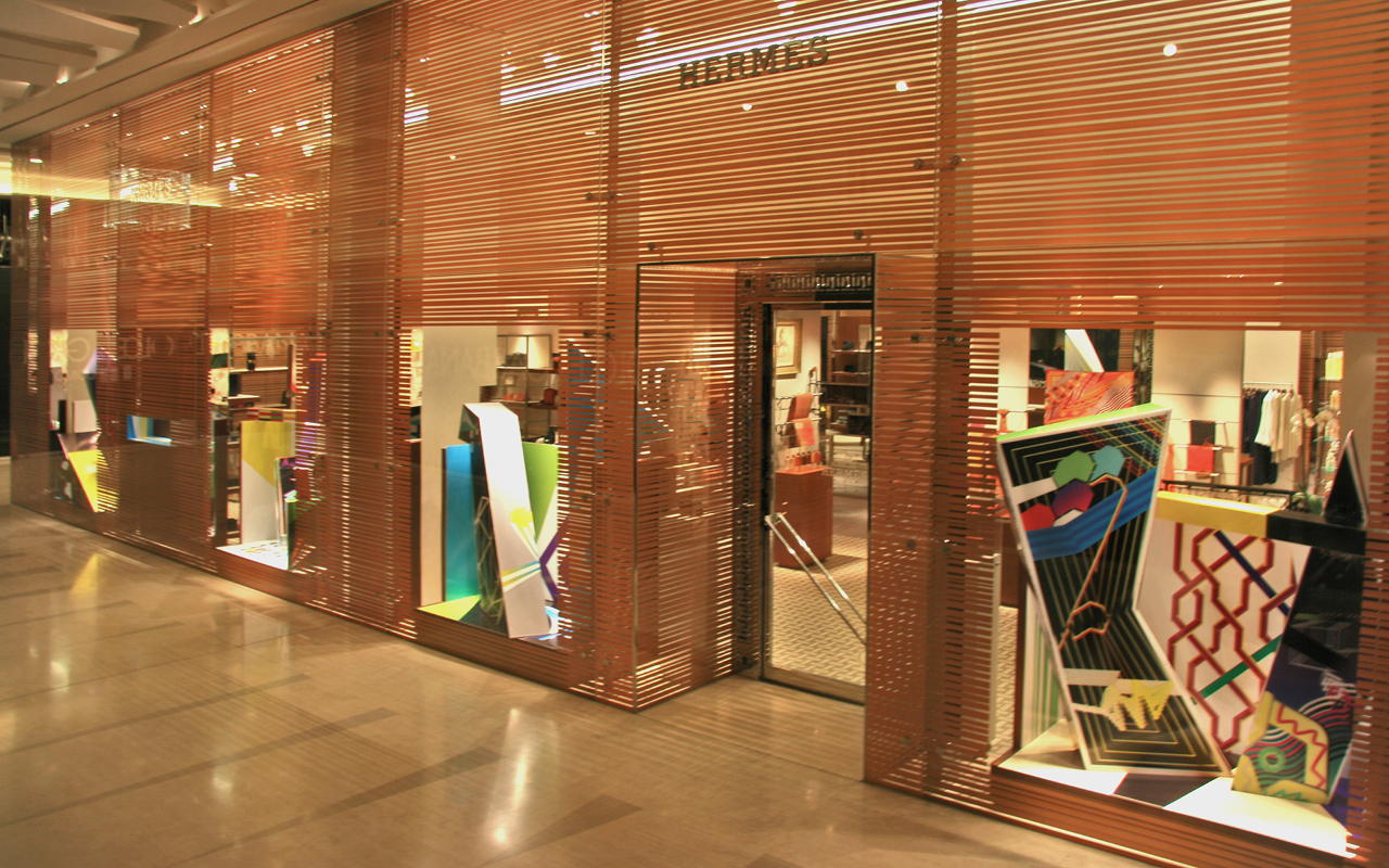 Window displays for Hermes shop the brainstorm design