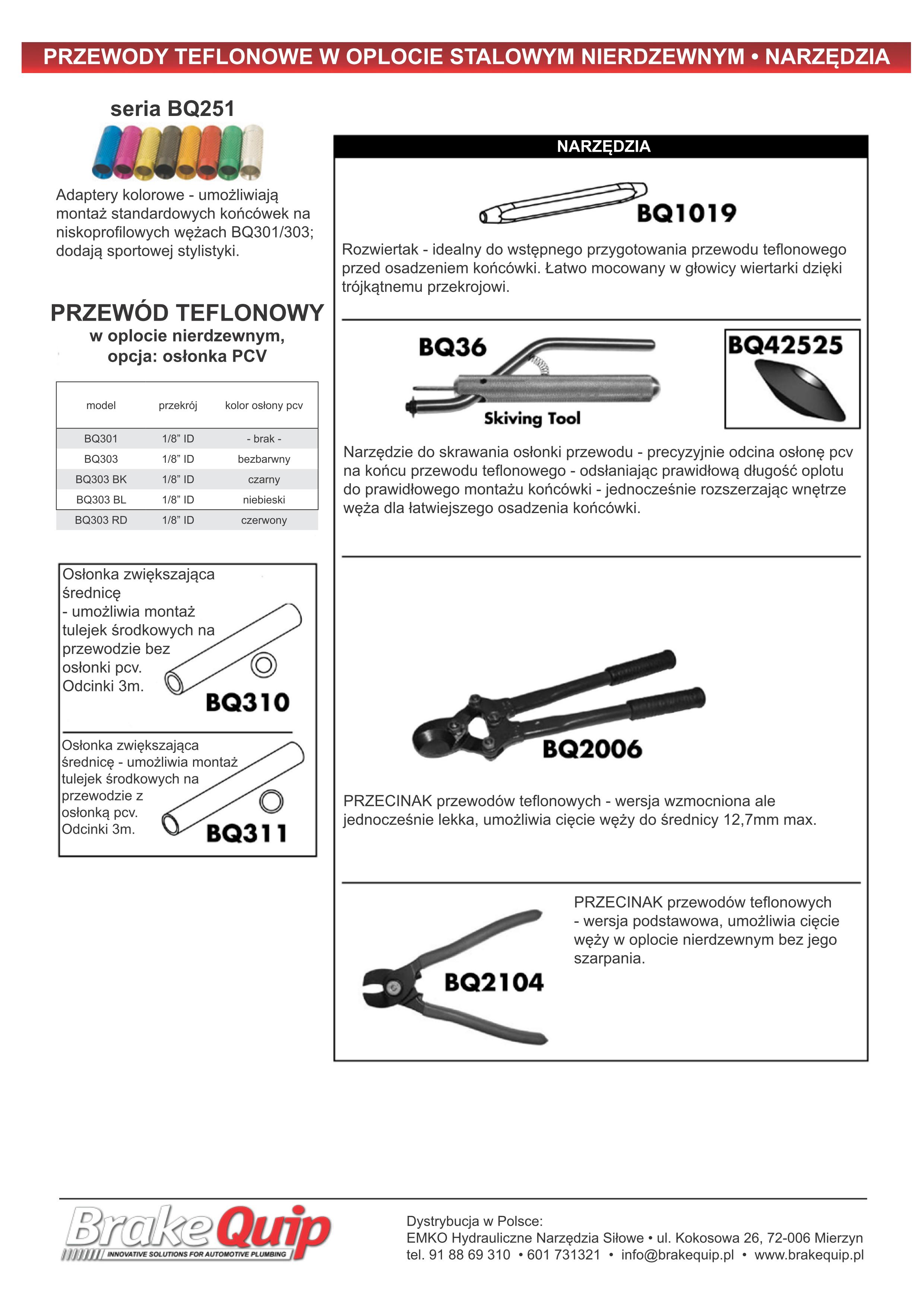 BrakeQuip Systemy naprawy przewodów w motoryzacji