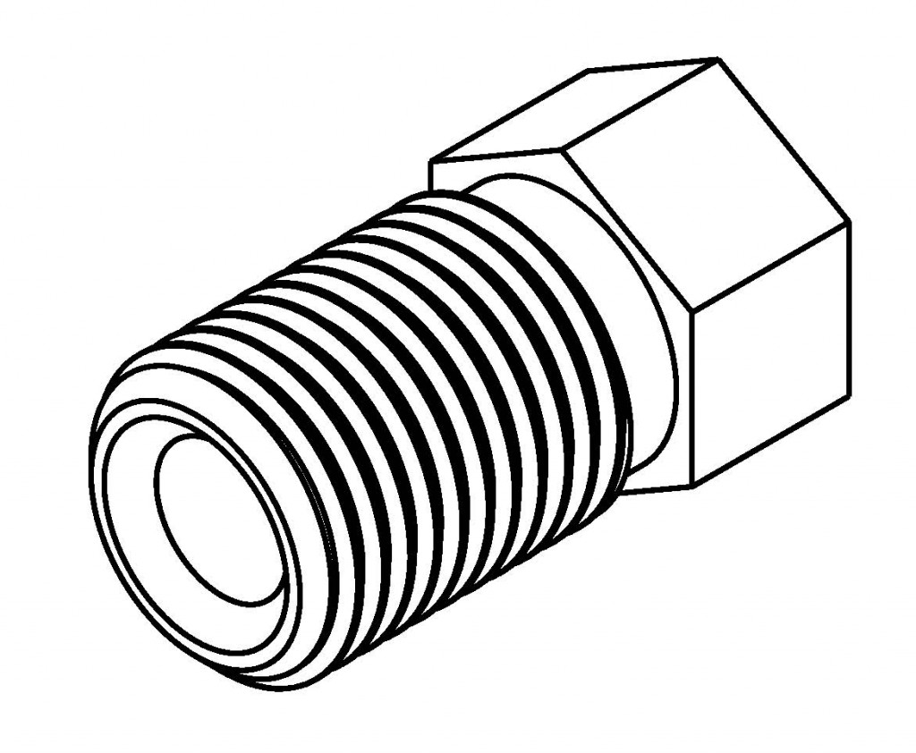 BrakeQuip BQ4511LT Brake Line Fitting Male M10 x 1mm 3/16 Long Thread