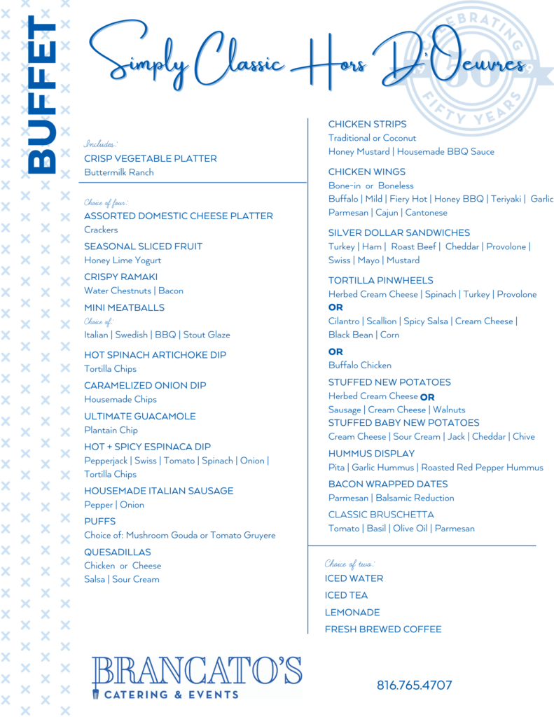 Appetizer Menus Catering Kansas City Wedding Catering Full