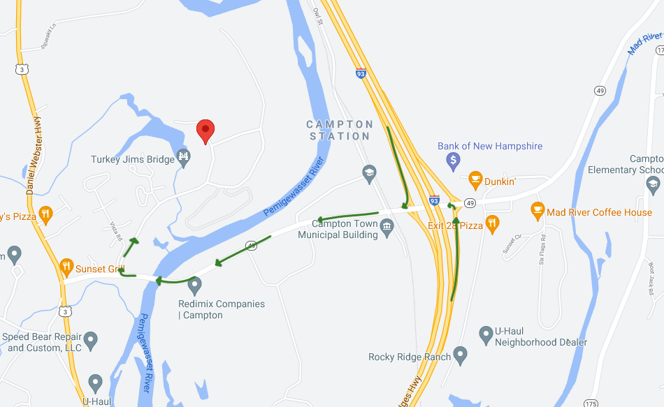 Directions Branch Brook Campground