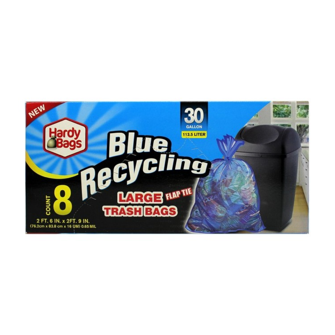 Brand Central Wholesale 30 Gal Blue Recycling Bag 24/8 Ct