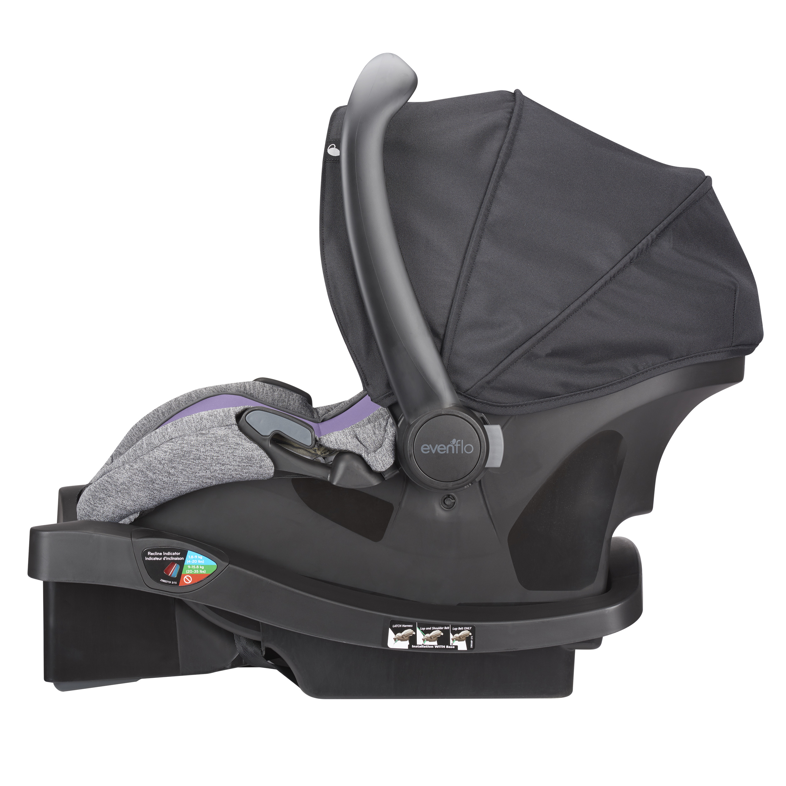 Evenflo Advanced LiteMax Infant Car Seat, Raven Lilac Brandaville