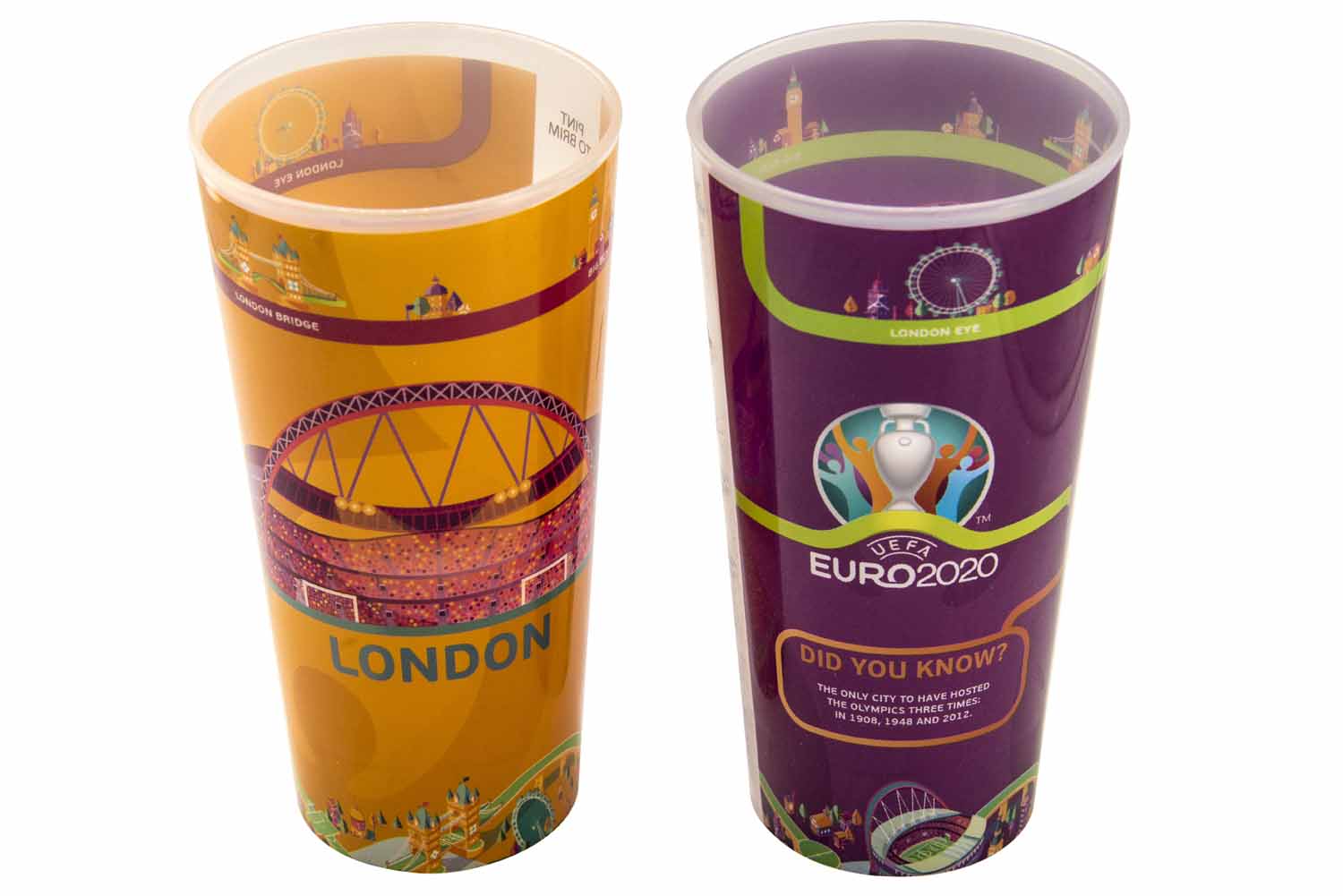 Custom printed pint cups, fully branded and reusable eco-friendly cups