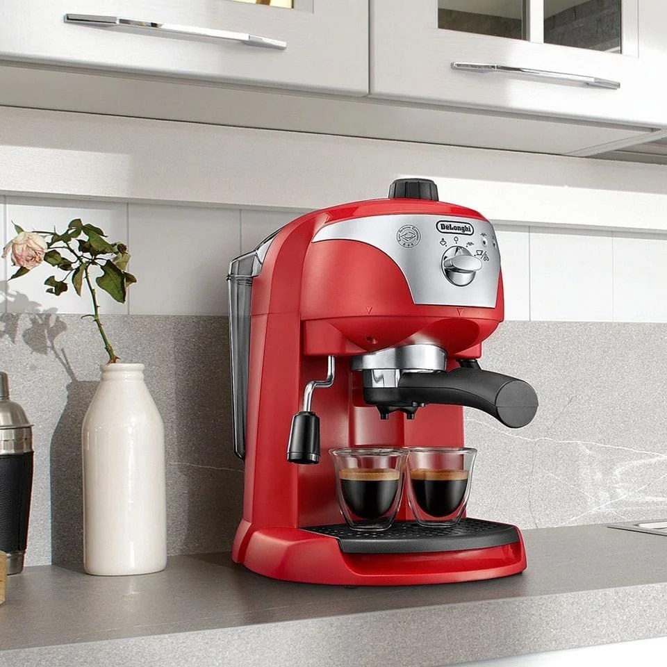 Delonghi Espresso and Coffee Machine 1100W Red EC221.R 2year Warranty