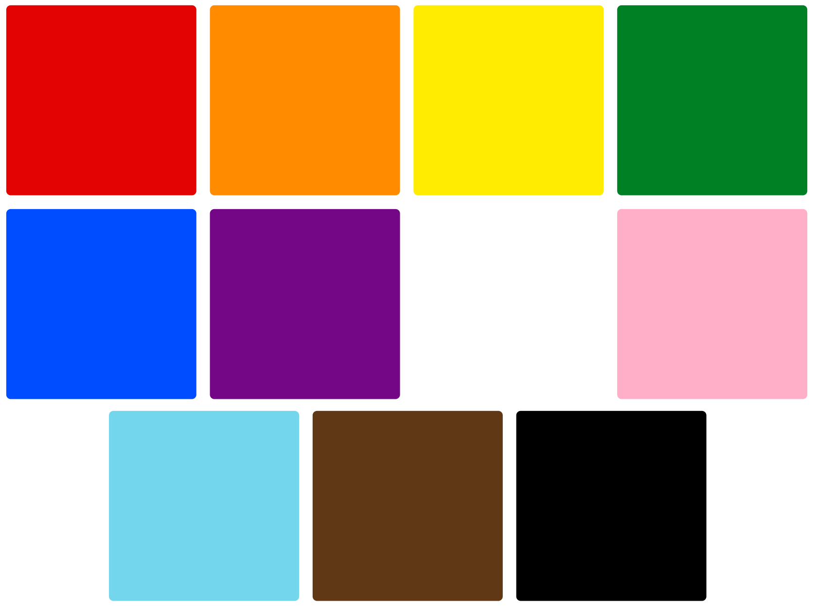 Progress Pride Flag Color Codes Hex, RGB and CMYK Color Codes