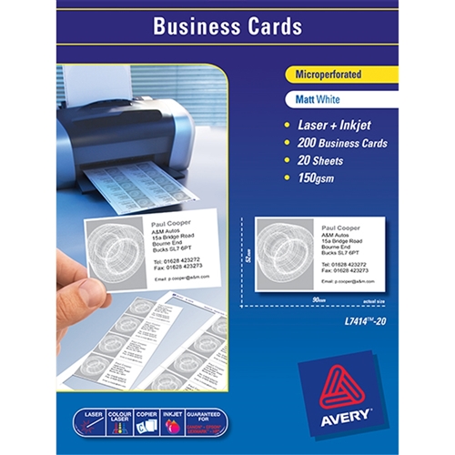 Avery Business Cards L741420 Inkjet Laser BrandPost NZ