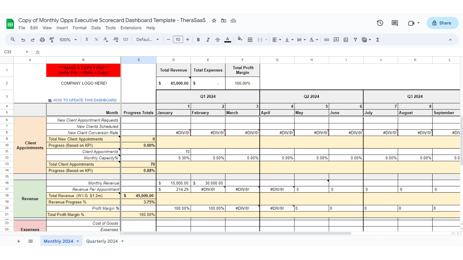 Dashboard Brand Your Practice